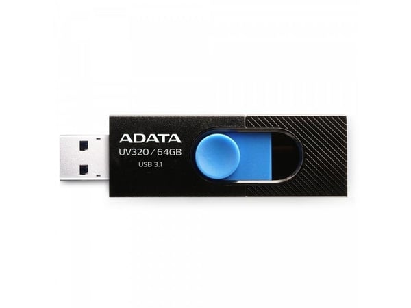 ADATA UV320 - USB flash-enhet - 64 GB - USB 3.1 - svart/blå