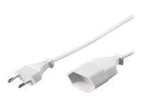 MicroConnect - Förlängningskabel för ström - Eurokontakt (hane) till Eurokontakt (hona) - 3 m - vit