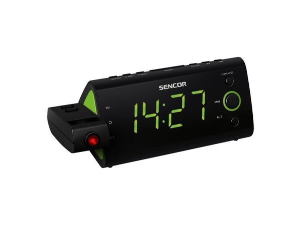 Sencor SRC 330 GN RADIOCLOCK, Alam Clock with projector, Digital, FM, ,05 cm (1.2"), Green - 420g