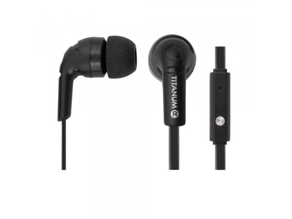 Titanum TH109K - Ørepropper med mikrofon - i øret - kablet - 3,5 mm jakk - svart