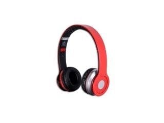 Rebeltec CRYSTAL - Hodetelefoner med mikrofon - on-ear - Bluetooth - trådløs - rød