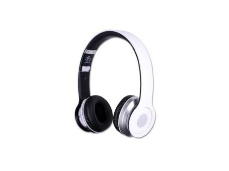 Rebeltec CRYSTAL - Hodetelefoner med mikrofon - on-ear - Bluetooth - trådløs - hvit