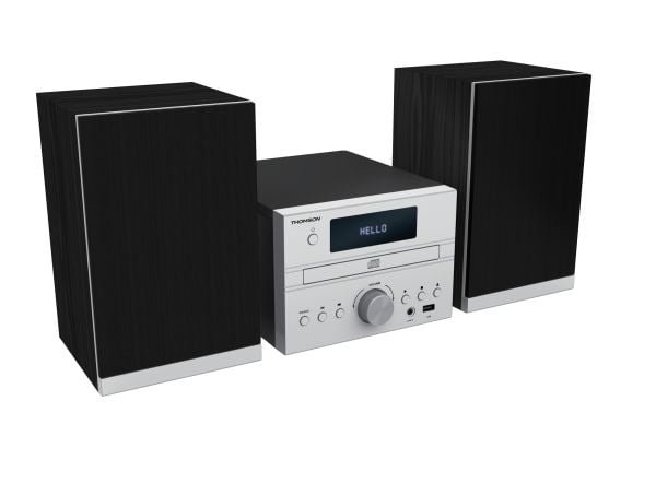 Thomson MIC122BT, Hemmaljud mikrosystem, Svart, Silver, Front, 50 W, FM, Automatisk scanning