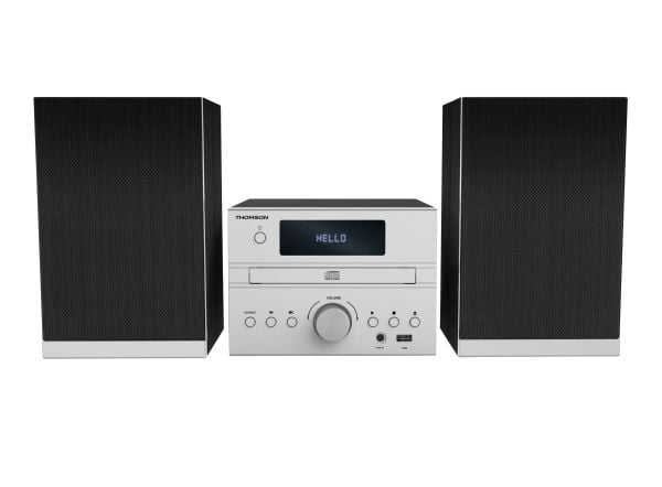 Thomson MIC122BT, Hemmaljud mikrosystem, Svart, Silver, Front, 50 W, FM, Automatisk scanning