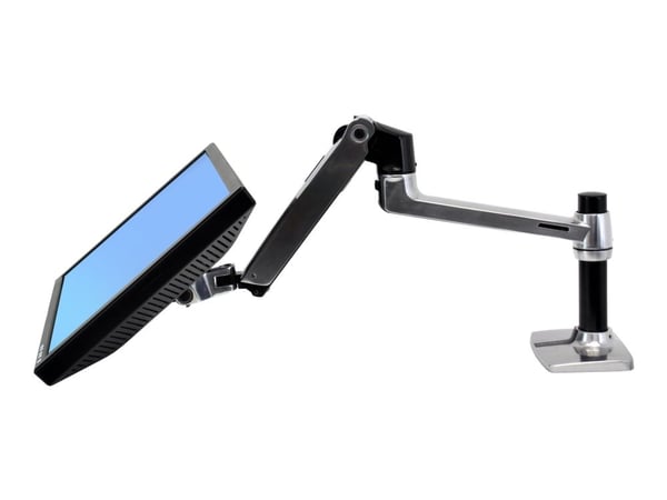 Ergotron LX - Monteringssats (vridbar arm, bordsfäste, förlängningsadapter, kransmontrad bas, 7-tums stång) - för LCD-display - polerat aluminium -...