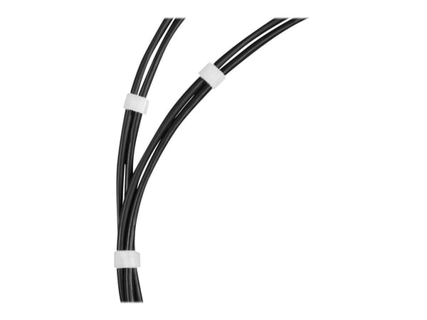 Deltaco CM05W, Hook & loop cable tie, Velcro, Valkoinen, 5 m, 10 mm, 1 kpl
