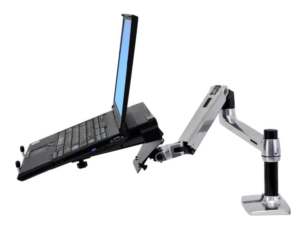 Ergotron LX - Monteringssats (vridbar arm, bordsfäste, förlängningsadapter, kransmontrad bas, 7-tums stång) - för LCD-display - polerat aluminium -...