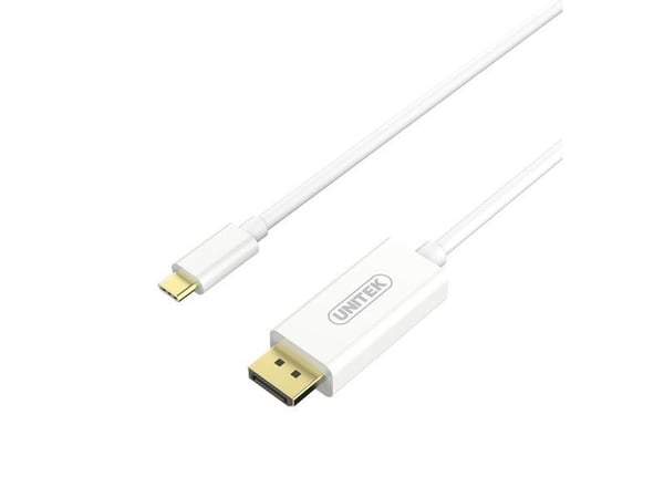 UNITEK V400A, 1,8 m, USB C, DisplayPort, Valkoinen