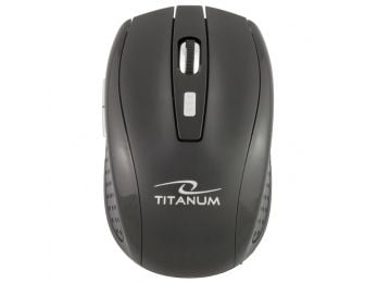 TITANUM TM105K, Høyre hendt, Optisk, RF kabel-fri, 1600 DPI, Sort