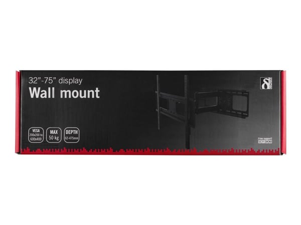 DELTACO ARM-460 - Monteringssett (tippe/svivel-veggmontering) - for flatpanel - svart - skjermstørrelse: 32"-70" - veggmonterbar