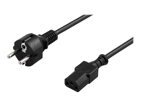 DELTACO DEL-111N - Johdinsarja - CEE 7/7 (han) lige til IEC 60320 C13 lige - AC 250 V - 10 A - 10 m - lajitelma