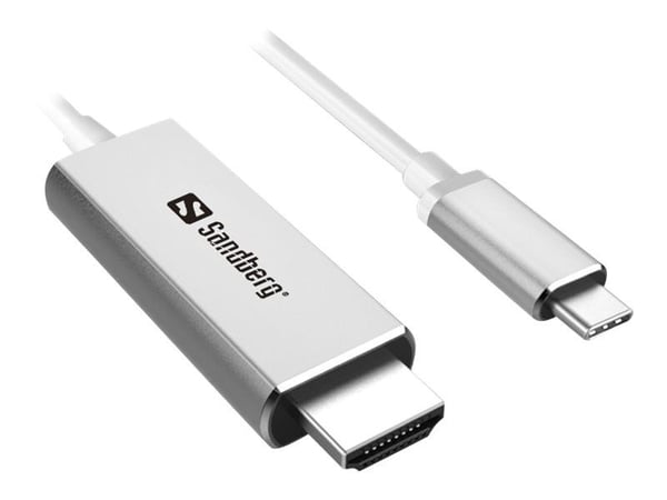 Sandberg - Video/lydkabel - USB-C hann til HDMI hann - 2 m - 4K-støtte