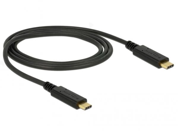 Delock - USB-kabel - USB-C (hann) til USB-C (hann) - USB 3.1 Gen 2 - 5 A - 1 m - svart
