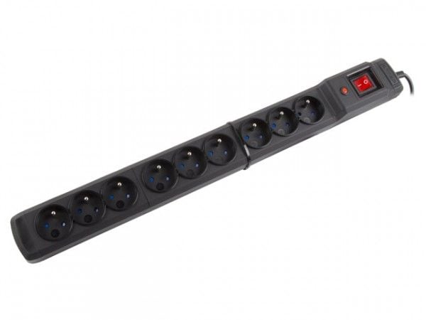 Armac Multi M9 - pistorasia - AC 230 V - 3680 Watt - tulo: Tyyppi E - lähtöliittimet: 9 (9 x tyyppi E) - 4,5 m johto - musta - musta