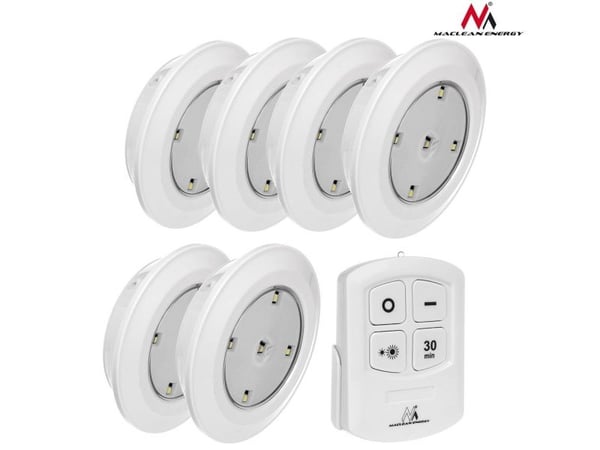 Lampesæt 6 LED Maclean Energy med fjernbetjening til batterier 3xAA MCE165