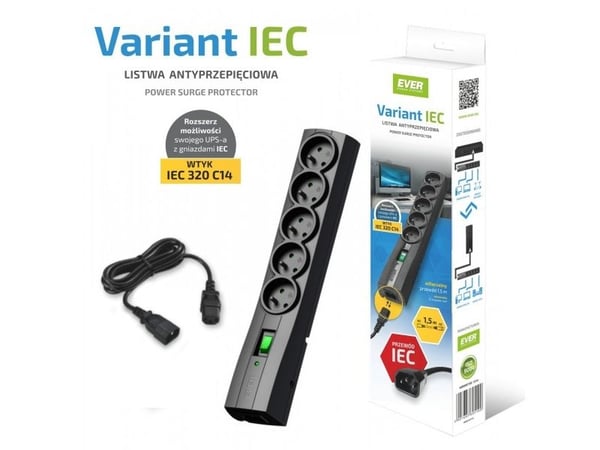 EVER Variant - Ylijännitesuoja - AC 250 V - 2500 Watt - lähtöliittimet: 5 - 1,5 m kaapeli