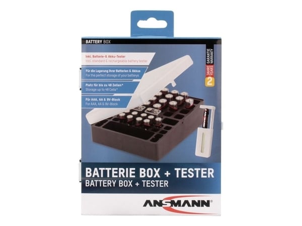 Ansmann 1900-0041-1, 9v, AA, AAA, Sort, Hvit