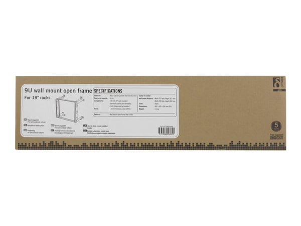 DELTACO 19-DTSR0509 - Rack-brakett - veggmonterbar - 9U - 10"/19"