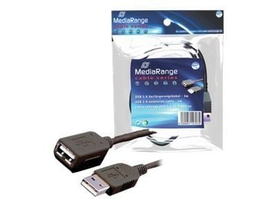 MediaRange - USB-forlengelseskabel - USB (hann) til USB (hunn) - USB 2.0 - 3 m - svart