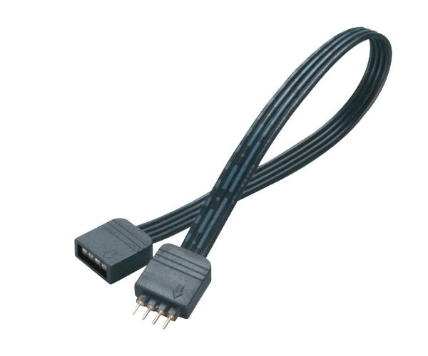 Akasa - Forlengelseskabel for LED-stripelys - 4-pin intern strøm (hunn) til 4-pin intern strøm (hann) - 50 cm - svart