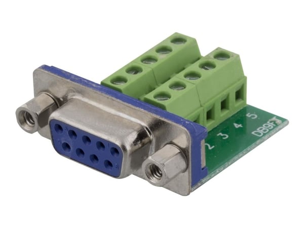 DELTACO DC-391 - Seriell adapter - DB-9 (hann) til 10-pins terminalblokk - grønn