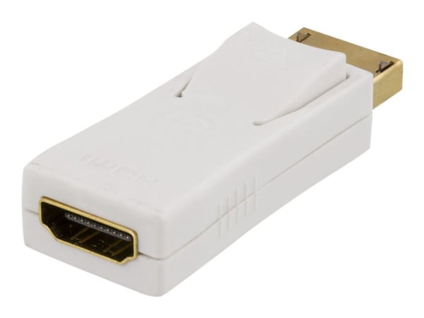 Deltaco DP-HDMI31 - videoadapter - Displ, DisplayPort, HDMI, Valkoinen