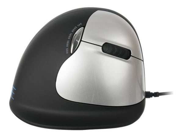 R-Go Ergonomic mouse HE Break - Vertikal mus - ergonomisk - høyrehendt - 5 knapper - kablet - USB - svart