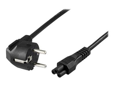 DELTACO - Strømkabel - CEE 7/7 (han) vinklet til IEC 60320 C5 lige - AC 250 V - 2.5 A - 20 cm - lajiteltu