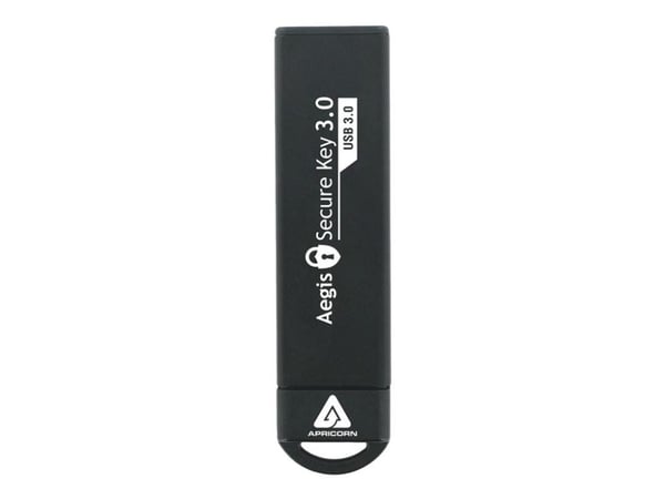 Apricorn Aegis Secure Key 3.0, 480 GB, USB A-tyyppi, 3.2 Gen 1 (3.1 Gen 1), 195 MB/s, Suojus, Musta