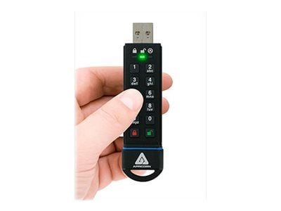 Apricorn Aegis Secure Key 3.0, 480 GB, USB A-tyyppi, 3.2 Gen 1 (3.1 Gen 1), 195 MB/s, Suojus, Musta