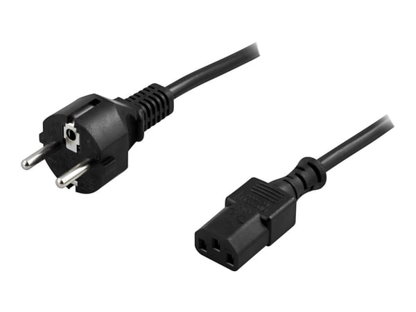 DELTACO DEL-110M - Johdinsarja - CEE 7/7 (han) til IEC 60320 C13 - AC 250 V - 10 A - 3 m - lige stikforbindelse - lajittelu