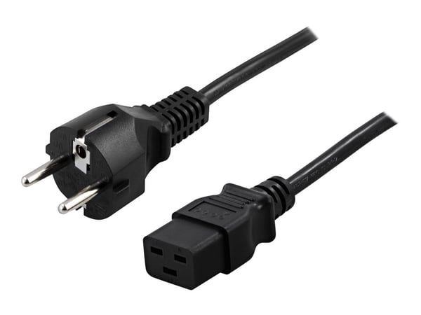 DELTACO DEL-111T - Strömkabel - ström CEE 7/7 (han) lige til IEC 60320 C19 lige - AC 250 V - 16 A - 5 m - sort DELTACO DEL-111T - Strömkabel - ström CEE 7/7 (han) lige til IEC 60320 C19 lige - AC 250 V - 16 A - 5 m - sort