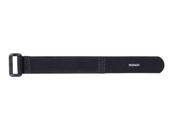 Deltaco CM10S, Hook & loop cable tie, Velcro, Musta, 4 cm, 18 cm, 20 mm
