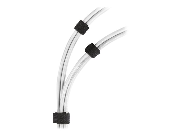Deltaco CM2005S, Hook & loop cable tie, Musta, 5 m, 20 mm, 1 kpl