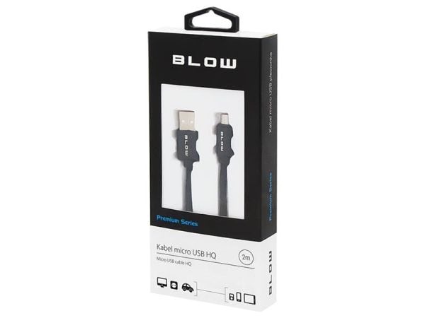 USB-kabel Blow USB-A - 2 m svart (66-112#)