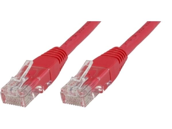 MicroConnect - Nettverkskabel - RJ-45 (hann) til RJ-45 (hann) - 25 cm - 6 mm - UTP - CAT 6 - rund, uten hindringer, flertrådet - rød
