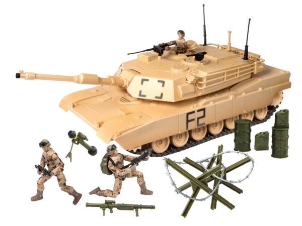 World Peacekeepers 1:18 Militær Tank inkl. 3 actionfigureria