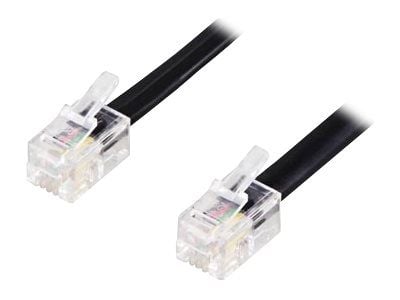 DELTACO DEL-154B - Telefonkabel - RJ-10 (hann) til RJ-10 (hann) - 2 m - svart