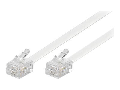 DELTACO DEL-160C - Telefonkabel - RJ-11 (hann) til RJ-11 (hann) - 2 m - hvit