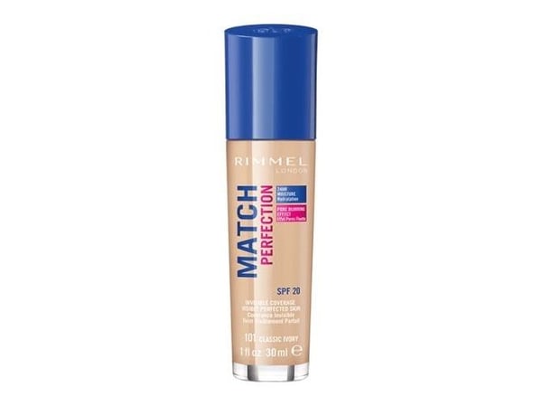 Rimmel London Match Perfection 24HR SPF20 Foundation 101 Classic Ivory 30 ml