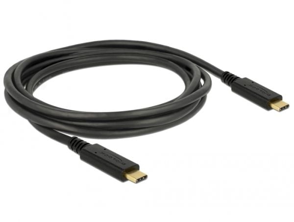 Delock - USB-kabel - USB-C (hann) til USB-C (hann) - USB 3.1 Gen 1 - 3 A - 2 m - svart