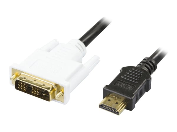 DELTACO - Adapterkabel - enkeltlenke - HDMI hann til DVI-D hann - 2 m - svart