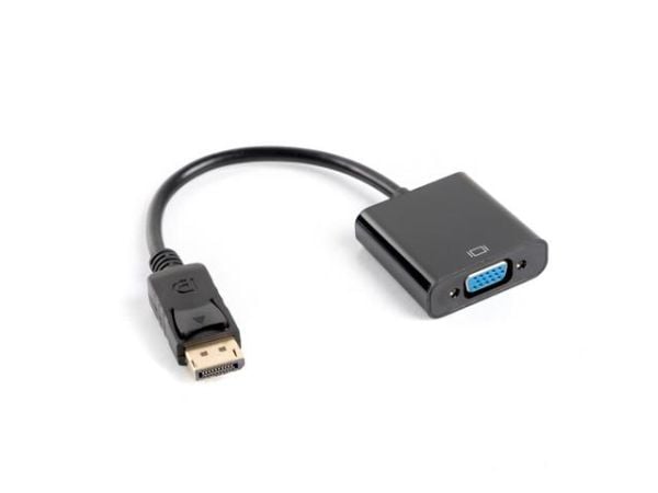 Lanberg - Video adapter - DisplayPort (hann) til HD-15 (VGA) (hunn) - DisplayPort 1.1a - 20 cm - svart