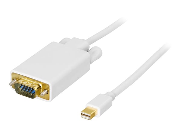 DELTACO DP-VGA201 - DisplayPort-kabel - Mini DisplayPort (hann) til HD-15 (VGA) (hann) - 2 m - hvit