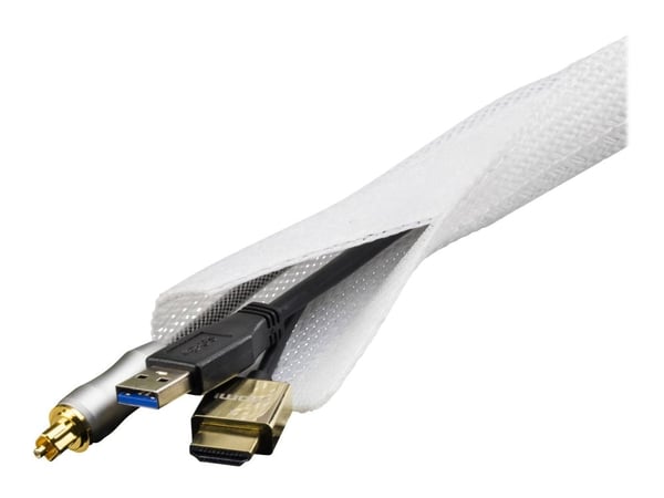 DELTACO - Kabelvikling - hvit - 5 m