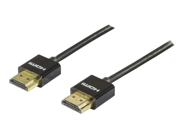 DELTACO HDMI-1092-K - HDMI-kabel med Ethernet - HDMI hann til HDMI hann - 2 m - svart