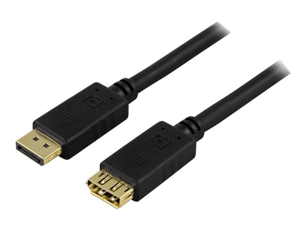 DELTACO - DisplayPort-förlängningskabel - DisplayPort (hane) till DisplayPort (hona) - 1 m - formpressad - svart