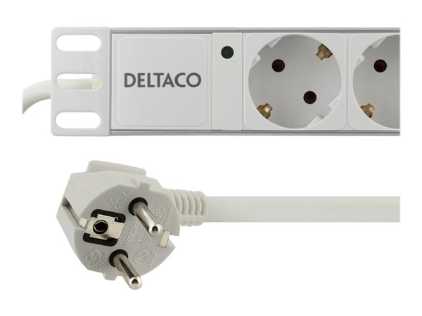 Deltaco GT-8529W, 2 m, 8 AC-pistorasia(a), Sisätila, Type F (CEE 7/4), Valkoinen, 4000 W