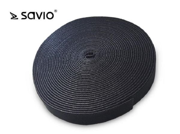 SAVIO OC-01/B Organizer for kabler - Burrebånd - 10 m - sort