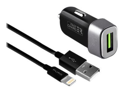 PURO Mini Car Charger - Bilstrømadapter - 12 watt (USB) - svart